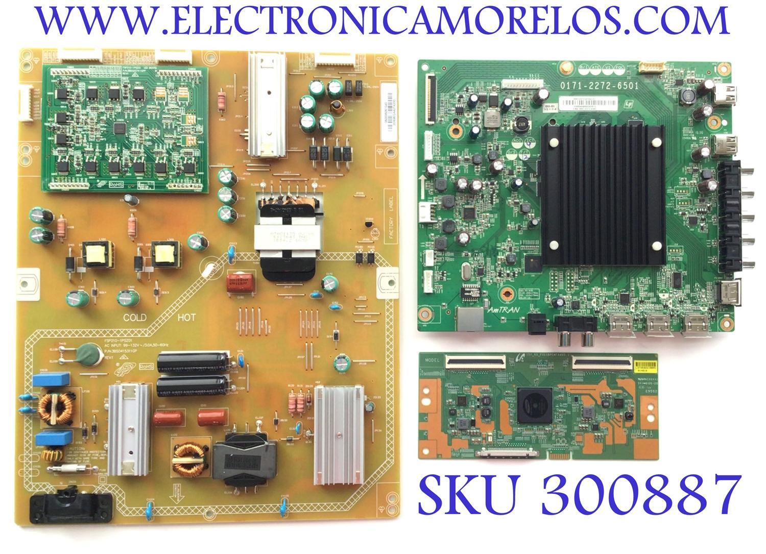 KIT DE TARJETAS PARA TV VIZIO / MAIN 3665-0372-0150 / 0171-2272-6501 / 3665-0372-0395 / T-CON 37393E / LJ94-37393E / 15Y_65_FU11BPCMTA4V0.1 / FUENTE 0500-0605-1040 / FP210-1PSZ01 / 050006051040 / 3BS0415311GP / DISPLAY LSC650FN04-G01 / MODELO E65-E0 LAUSV